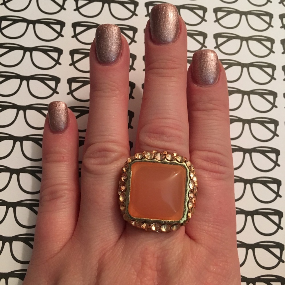 Peach stone ring